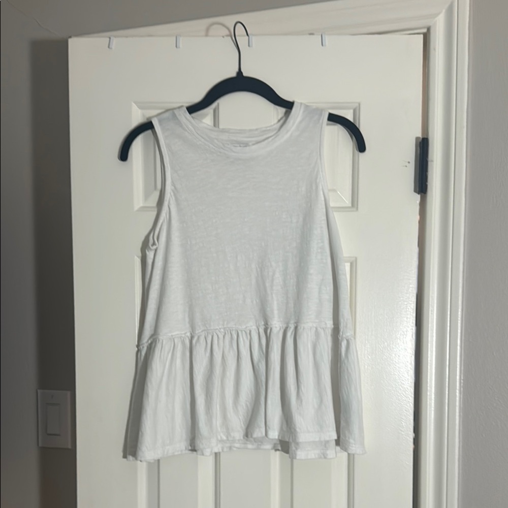 Mud Pie Cream Peplum Tank Top